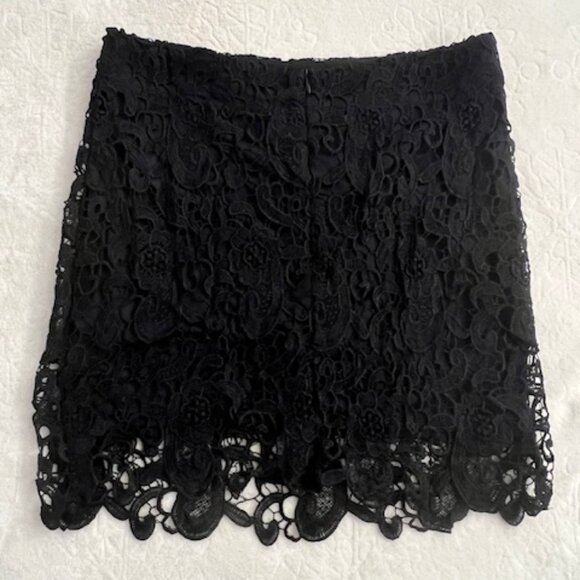 Black Lace Mini Skirt NWT Med Holiday Glam Fairy Dark Romantic Dark Feminine - Picture 1 of 4